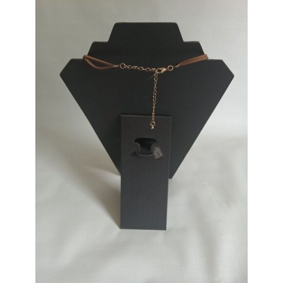 Light Blue & Gold Tone String Tassels Double Strand Bib Style Statement Necklace - Picture 9 of 9